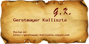 Gerstmayer Kalliszta névjegykártya